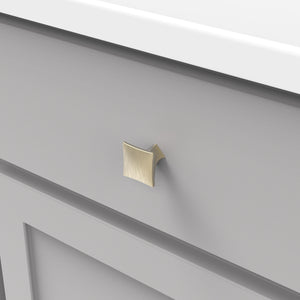 Twist Knob 1-1/4 Inch Square Elusive Golden Nickel