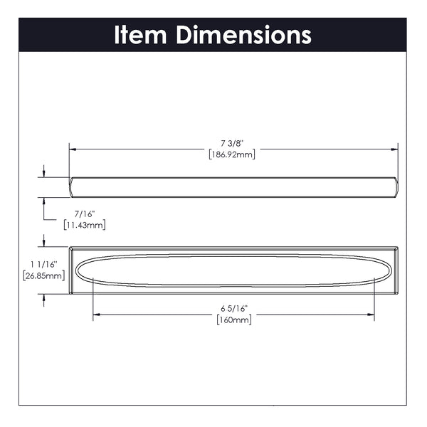 Ingot Pull 6-5/16 Inch (160mm) Center to Center Chrome