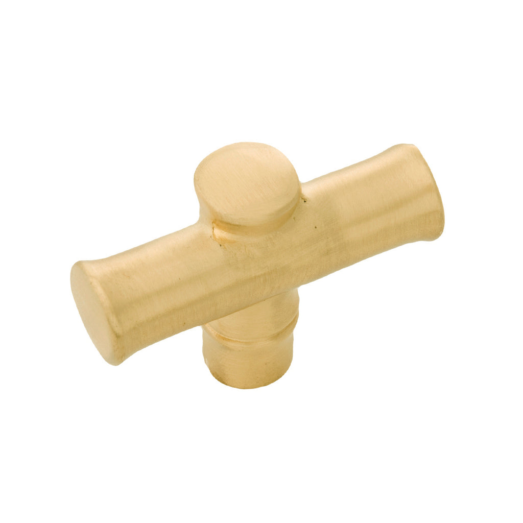 Junzi T-Knob 1-15/16 Inch x 5/8 Inch Satin Brass Finish