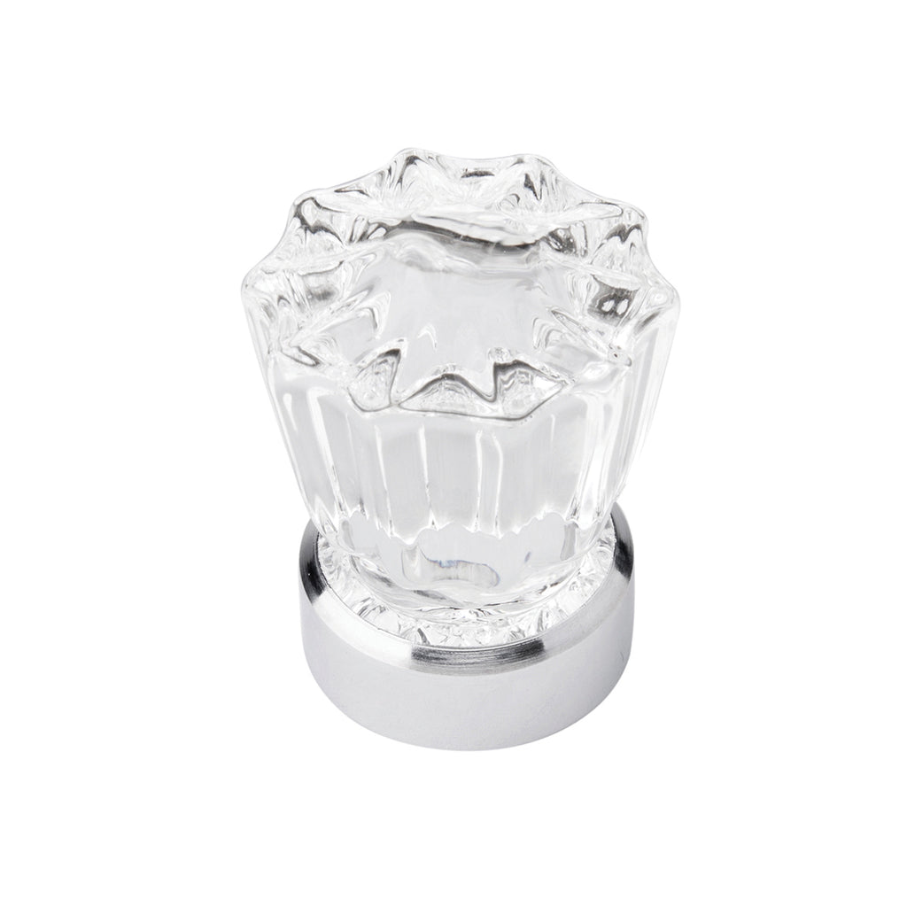 Luster Knob 1-3/8 Inch Diameter Glass with Chrome Finish