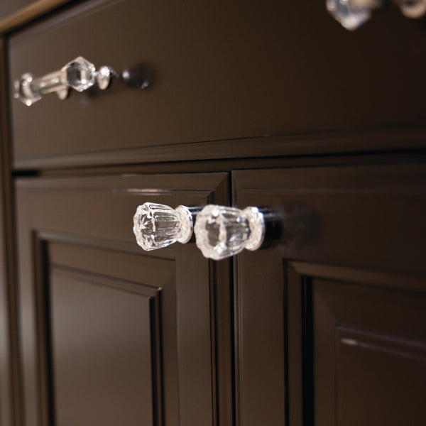 Luster Knob 1-3/8 Inch Diameter Glass with Chrome