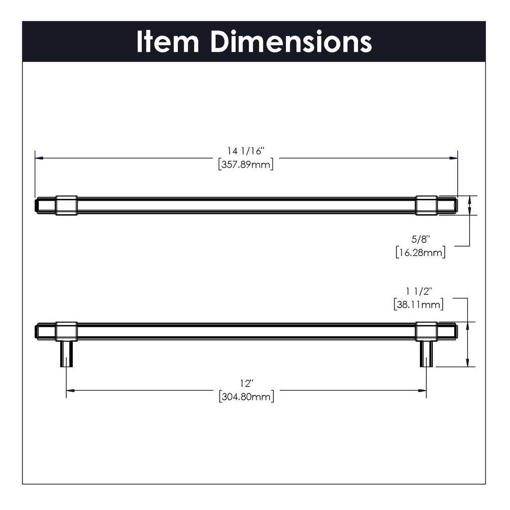 Monroe Pull 12 Inch Center to Center Vintage Bronze Finish