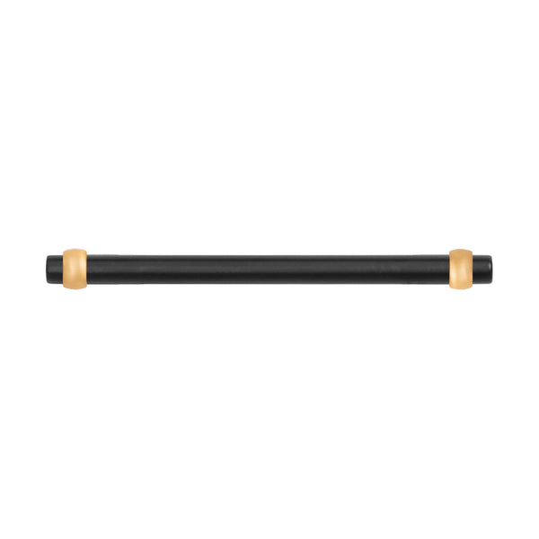 Ostia Pull 7-9/16 Inch (192mm) Center to Center Matte Black and Brushed Golden Brass