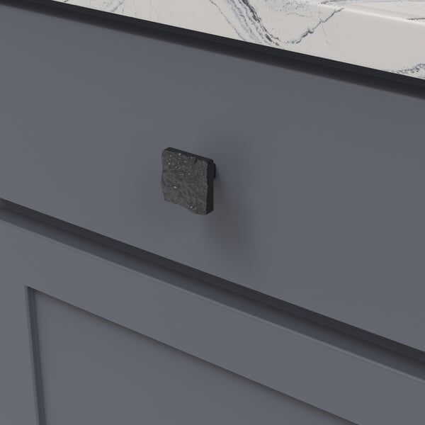 Sandrine Knob 1-3/8 Inch Square Black Mist