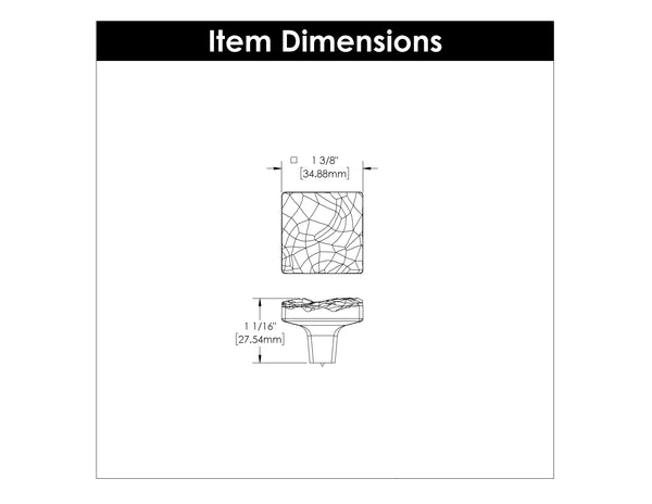 Sandrine Knob 1-3/8 Inch Square Champagne Bronze
