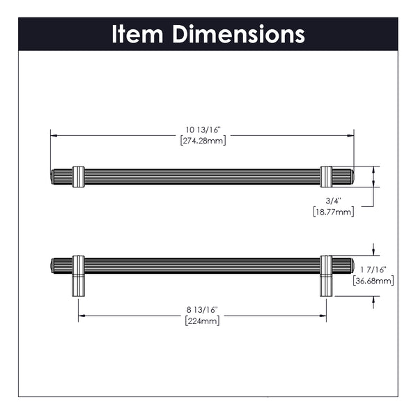 Sinclaire Pull 8-13/16 Inch (224mm) Center to Center Satin Nickel