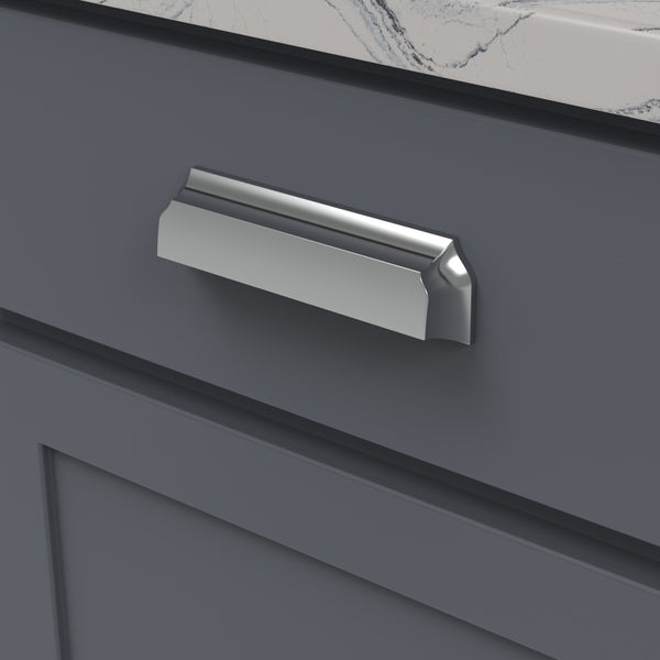 Studio II Cup Pull 3 Inch, 3-3/4 Inch (96mm) & 5-1/16 Inch (128mm) Center to Center Chrome
