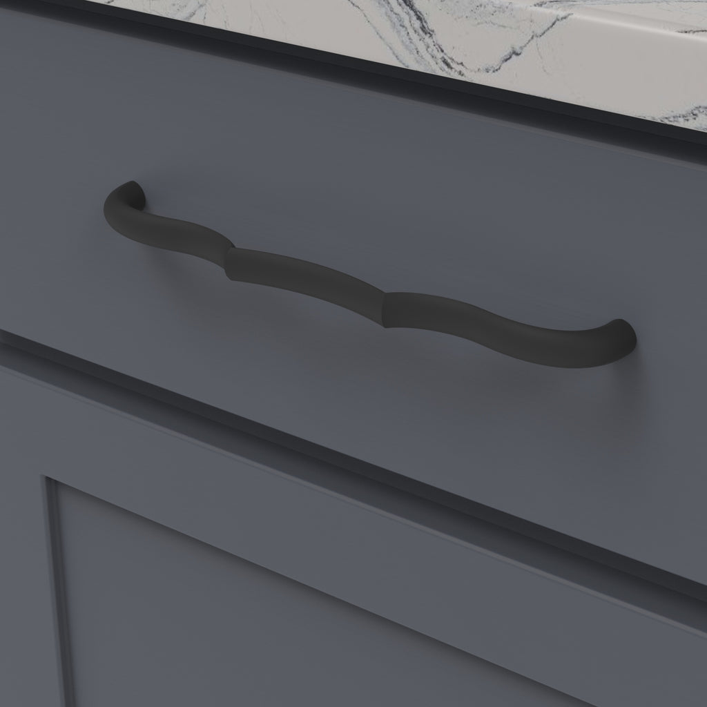 Trellis Pull 8-13/16 Inch (224mm) Center to Center Matte Black Finish