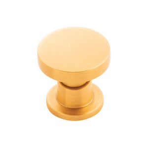 Urbane Knob 1-1/4 Inch Diameter Brushed Golden Brass