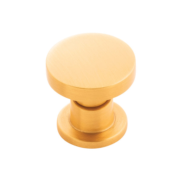 Urbane Knob 1-1/4 Inch Diameter Brushed Golden Brass