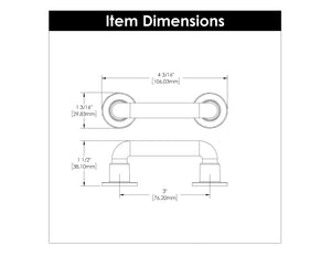 Urbane Pull 3 Inch Center to Center Satin Nickel