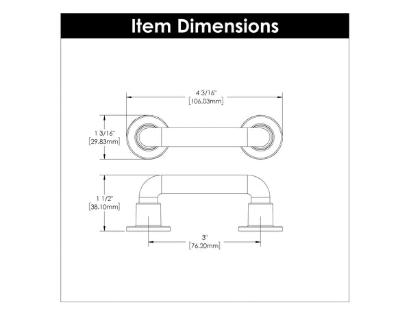 Urbane Pull 3 Inch Center to Center Satin Nickel