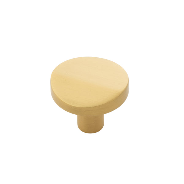 Veer Knob 1-3/8 Inch Diameter Brushed Golden Brass