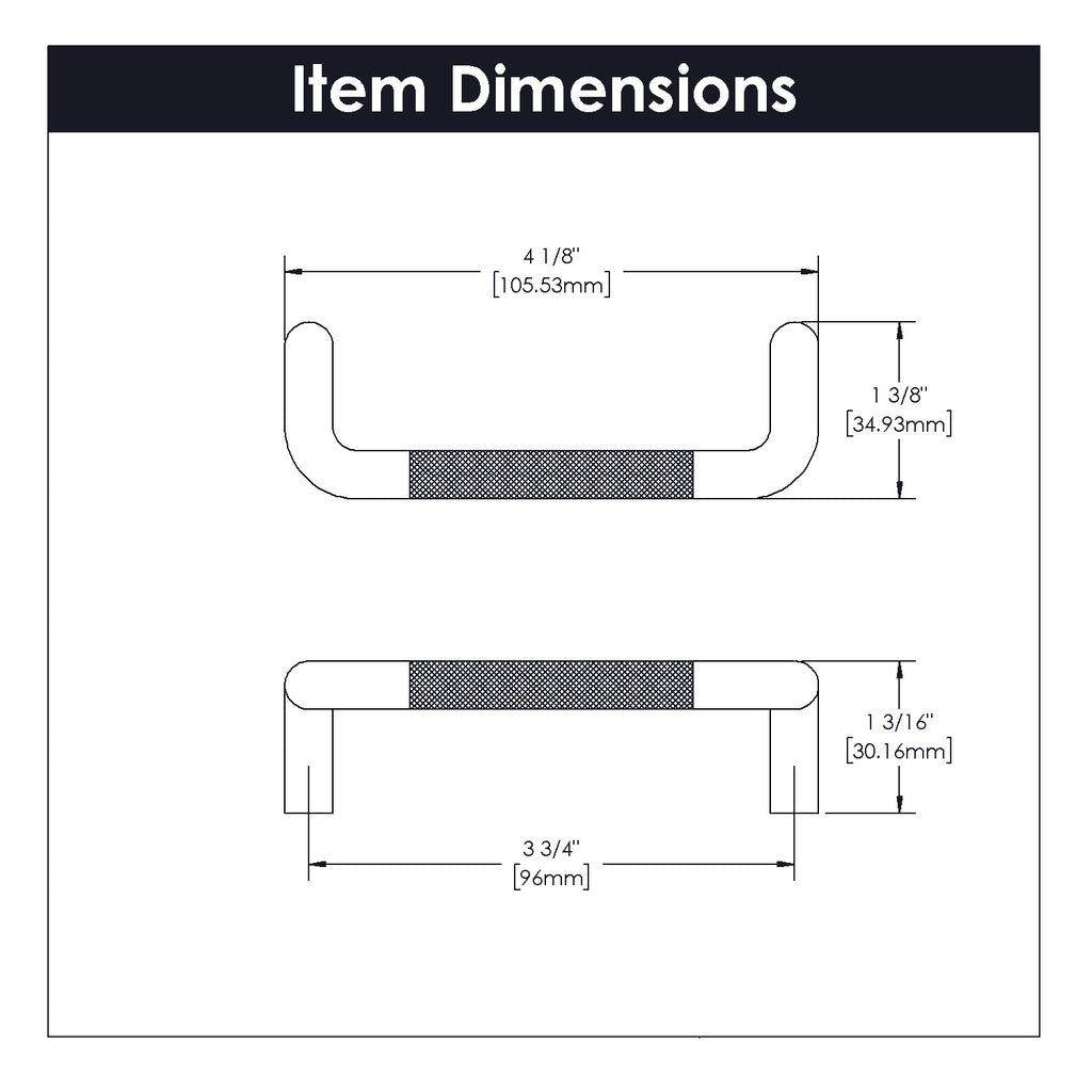 Verge Pull 3-3/4 Inch (96mm) Center to Center Stainless Steel Finish