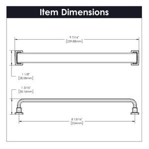 Brighton Pull 8-13/16 Inch (224mm) Center to Center Satin Nickel
