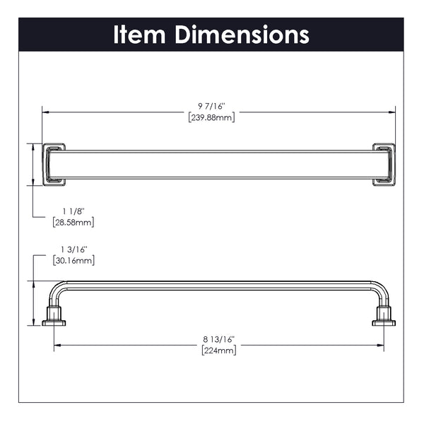 Brighton Pull 8-13/16 Inch (224mm) Center to Center Satin Nickel