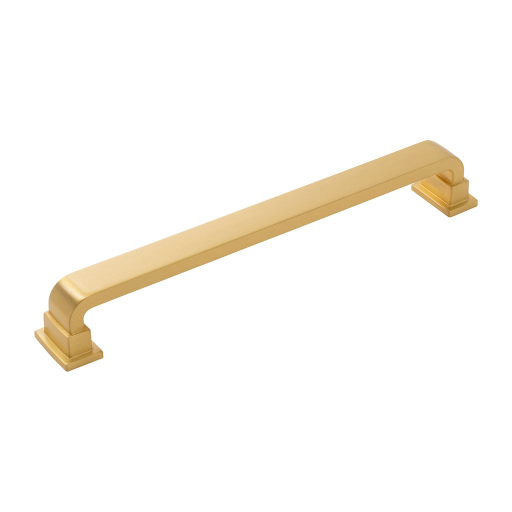 Brighton Appliance Pull 12 Inch Center to Center Brushed Golden Brass Finish
