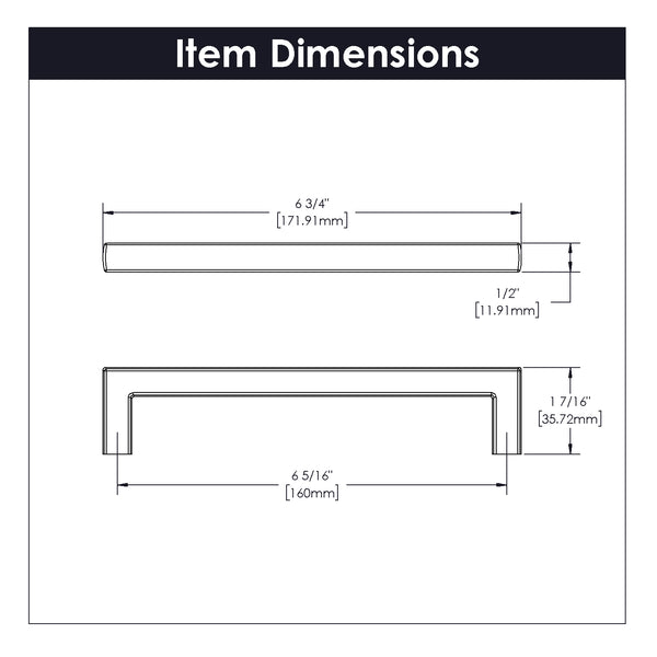 Coventry Pull 6-5/16 Inch (160mm) Center to Center Polished Nickel