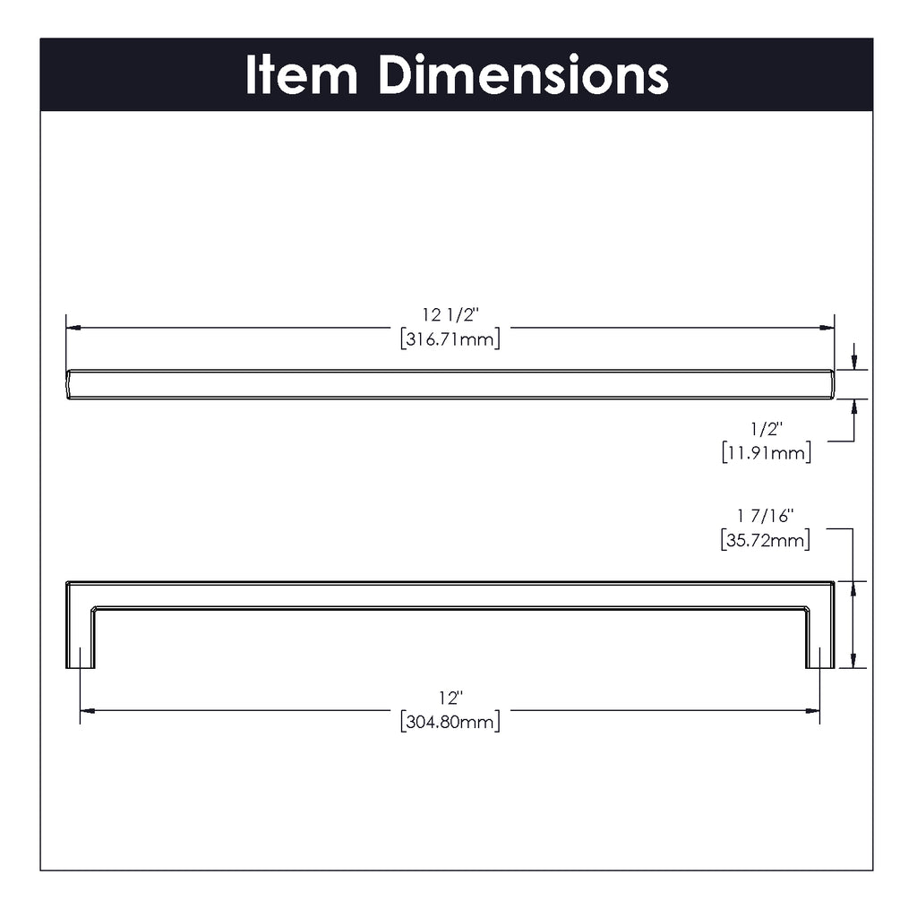 Coventry Pull 12 Inch Center to Center Matte Black Finish