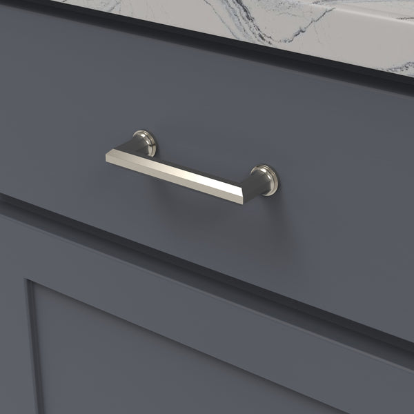 Facette Pull 3-3/4 Inch (96mm) Center to Center Polished Nickel