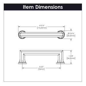 Facette Pull 3-3/4 Inch (96mm) Center to Center Polished Nickel