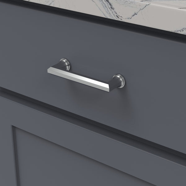 Facette Pull 3-3/4 Inch (96mm) Center to Center Chrome