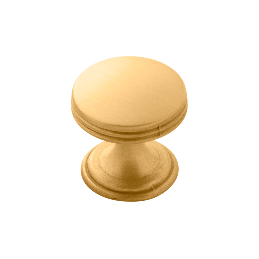 American Diner Knob 1 Inch Diameter Brushed Golden Brass
