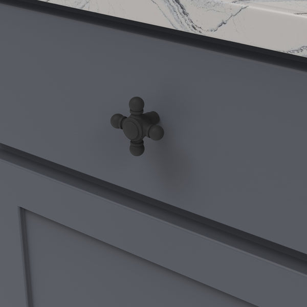Fuller Knob 2-1/8 Inch x 2-1/8 Inch Matte Black
