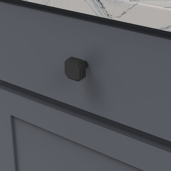Monroe Knob 1-5/16 Inch x 1-5/16 Inch Matte Black
