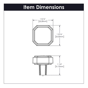 Monroe Knob 1-5/16 Inch x 1-5/16 Inch Matte Black