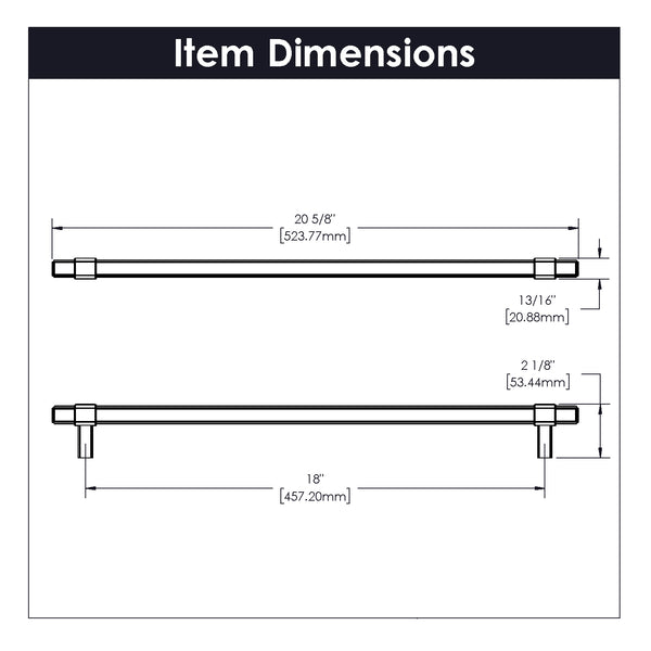 Monroe Appliance Pull 18 Inch Center to Center Matte Black