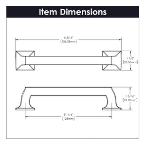 Studio II Pull 5-1/16 Inch (128mm) Center to Center Matte Black