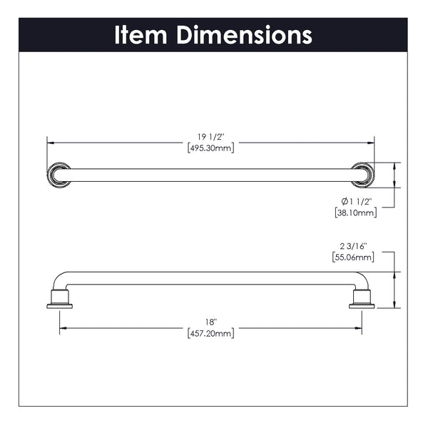 Urbane Appliance Pull 18 Inch Center to Center Satin Nickel