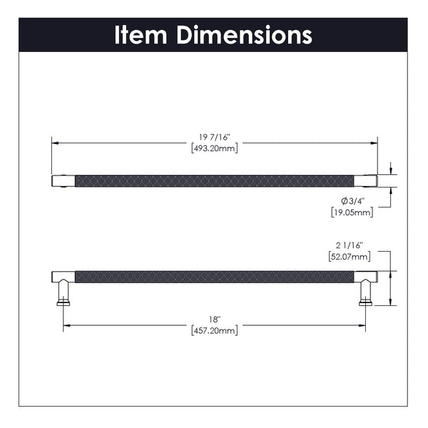 Verge Appliance Pull 18 Inch Center to Center Stainless Steel