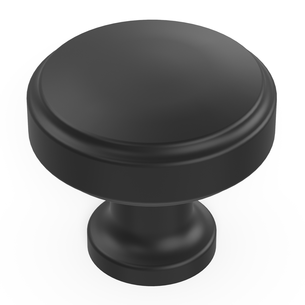 Piper Knob 1-1/4 Inch Diameter Matte Black Finish