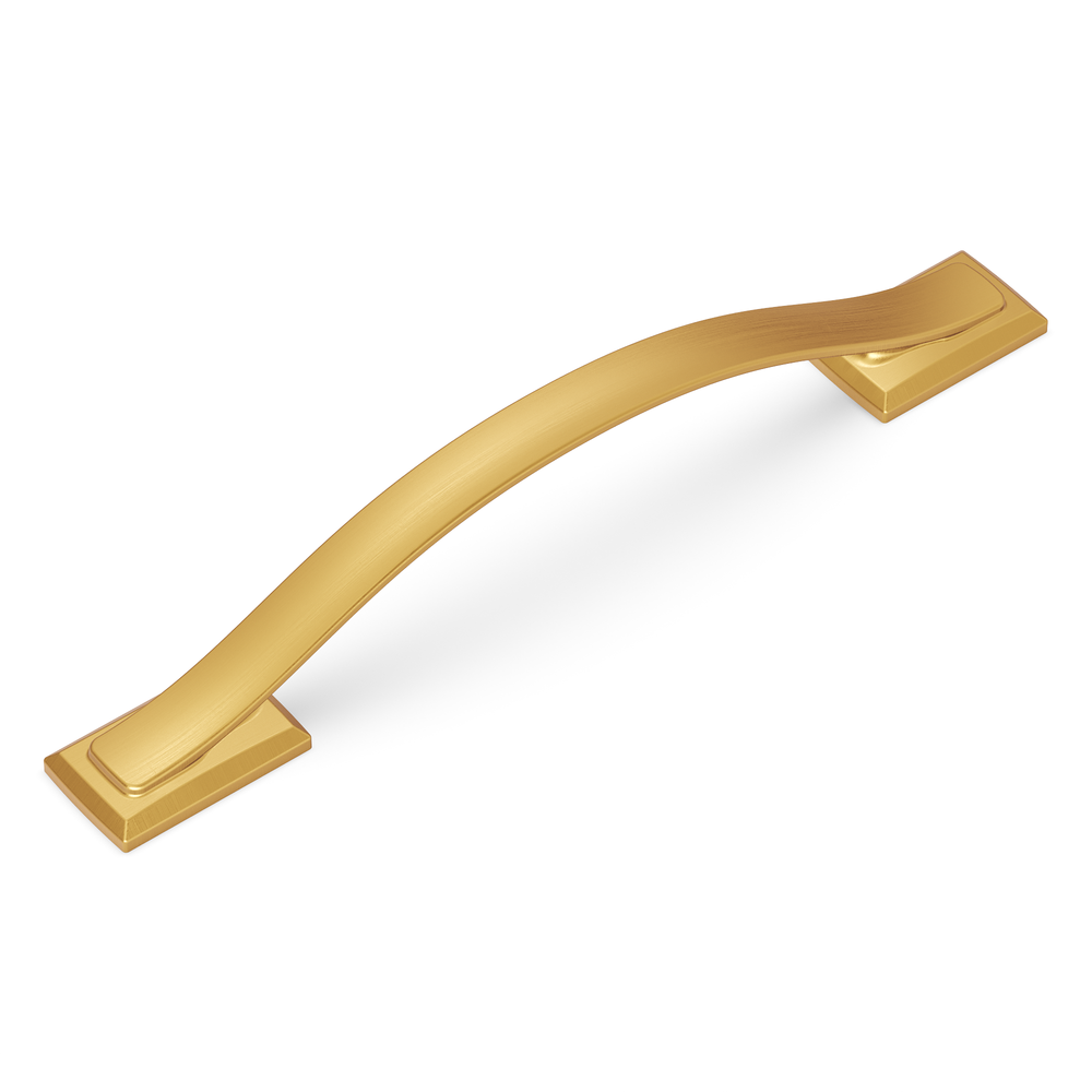 Dover Pull 5-1/16 Inch (128mm) Center to Center Brushed Golden Brass