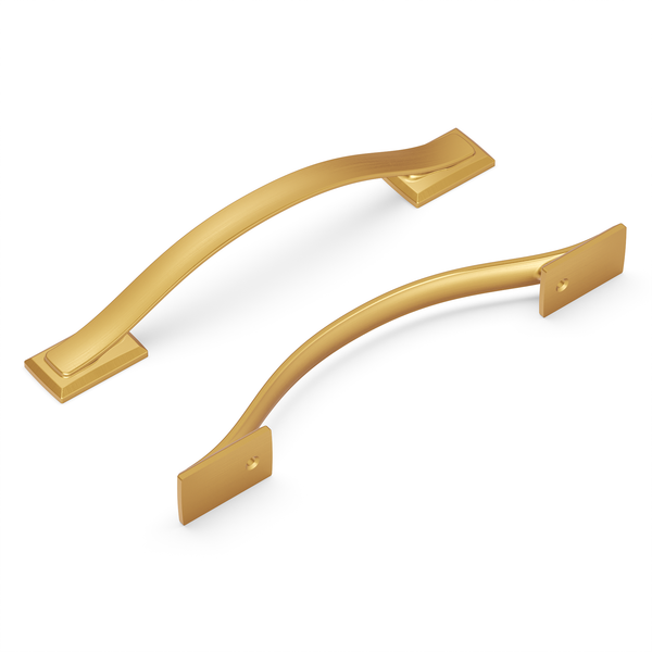 Dover Pull 5-1/16 Inch (128mm) Center to Center Brushed Golden Brass