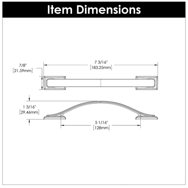 Dover Pull 5-1/16 Inch (128mm) Center to Center Brushed Golden Brass