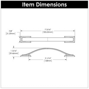 Dover Pull 5-1/16 Inch (128mm) Center to Center Matte Black