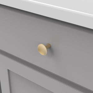 Maven Knob 1-1/4 Inch Diameter Brushed Golden Brass