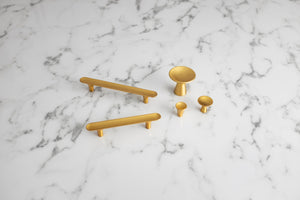 Maven Knob 1-1/4 Inch Diameter Brushed Golden Brass