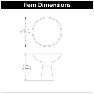 Maven Knob 1-1/4 Inch Diameter Matte Black
