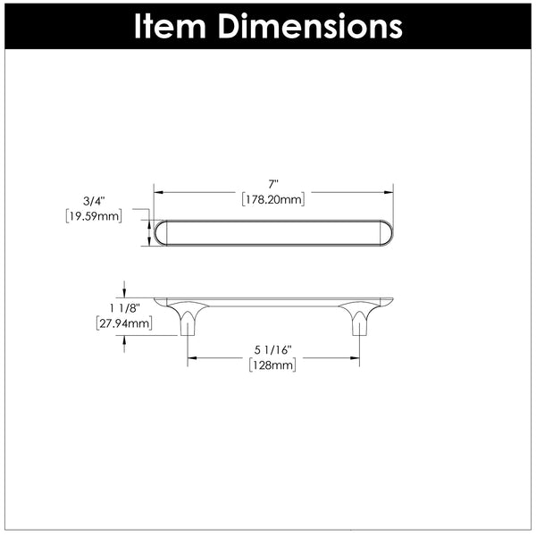 Maven Pull 5-1/16 Inch (128mm) Center to Center Brushed Golden Brass