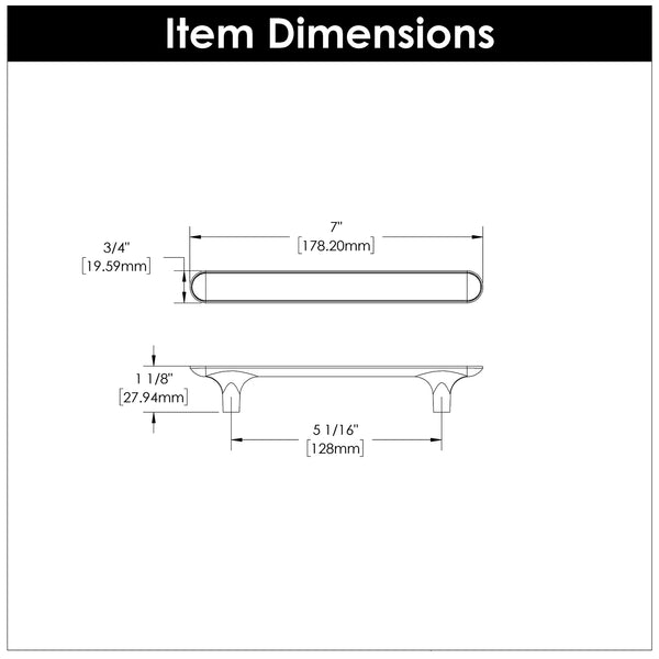 Maven Pull 5-1/16 Inch (128mm) Center to Center Matte Black