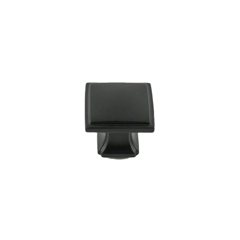 Bridges Knob 1-1/4 Inch Square Matte Black
