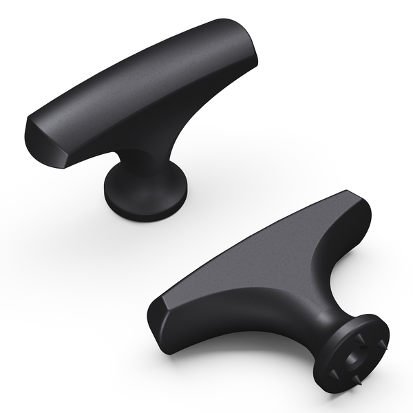 Greenwich Knob 1-3/4 Inch x 1/2 Inch Matte Black