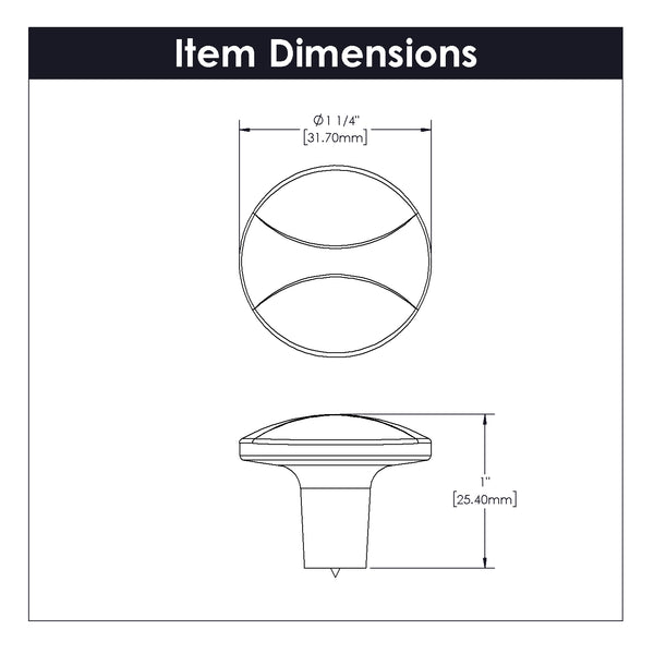 Crest Knob 1-1/4 Inch Diameter Champagne Bronze