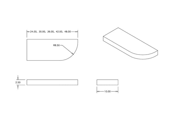 Curved Floating Shelf Cherry