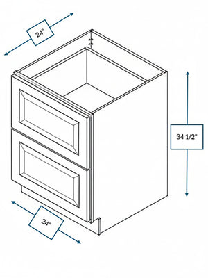 Sea Pines Green Bevel Shaker 24 in. 2-Drawer Base Cabinet