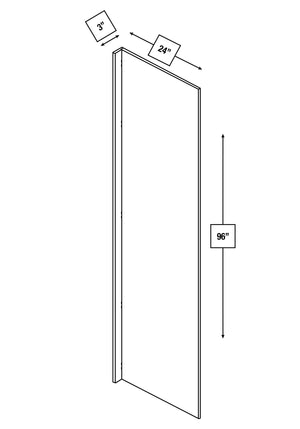 Arctic Mist Slim Shaker 96 in. x 24 in. Fridge Panel 3 in. Filler